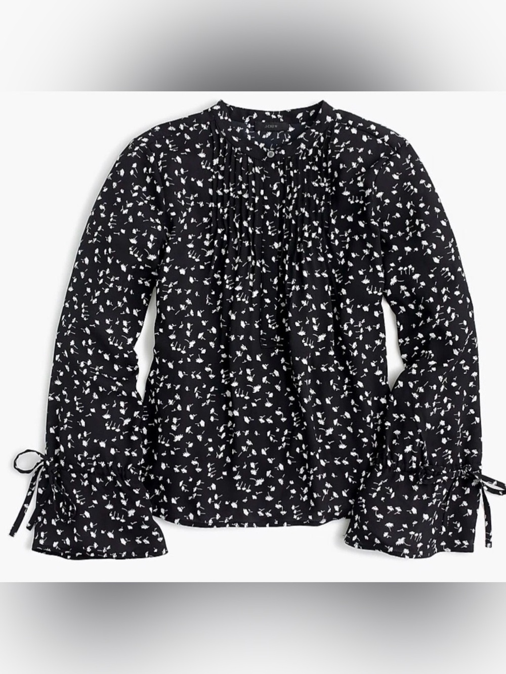 J. Crew tie-sleeve top with pintucks